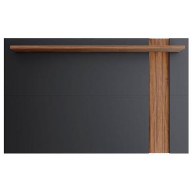 Imagem de Painel para Tv Suspenso Extensivo Ambiente Leme Preto Acetinado Noce Milano - Colibri