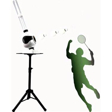 Imagem de Máquina portátil de servir badminton, máquina automática de arremesso de badminton Máquina de treinamento de badminton Lançador de peteca Ângulo ajustável para prática solo em casa e treinam