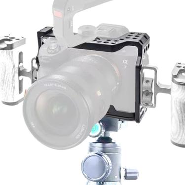 Imagem de Gaiola de câmera, gaiola oca de coelho de alumínio de alto desempenho com suporte de sapata fria para Sony A7R3 M3 DSLR Mirrorless A7R2M2 Moldura de expansão de câmera (M4)