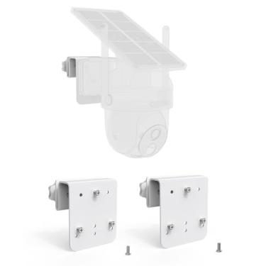 Imagem de VOMENC Suporte de calha para câmeras de segurança solar AOSU ao ar livre sem fio (SolarCam D1 Classic) e câmeras de segurança ANSQUE sem fio ao ar livre (GU01/SA01) (pacote com 2, branco)