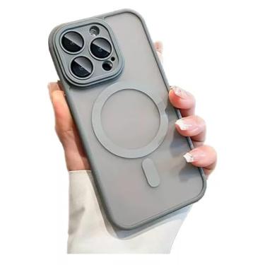 Imagem de Capa capinha Case Fosca anti impacto Premium Proteção Câmera com indução Magnetica Para iPhone 14 15 16 (CINZA, 16 PROMAX)