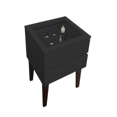 Imagem de Mesa de Cabeceira Penteadeira Mesa Lateral de Apoio Preto Laca - Forma