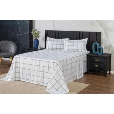 Imagem de Jogo De Lençol Roupa De Cama 400 Fios Com Aba 4 Peças Queen - Riffo St
