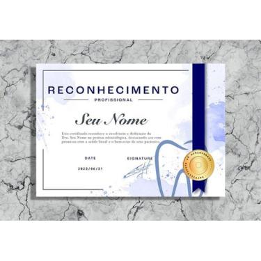 Imagem de Certificado Decorativo Dentista Consultório Moldura e Vidro - Genérico