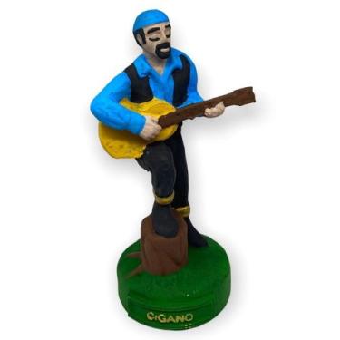 Imagem de Escultura Cigano Azul Claro 11 cm em Resina - Lua Mística - 100% Origi