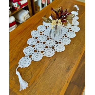 Imagem de Caminho De Mesa 1mx38cm P Crochê Artesanal - Maria Croche Veronez, Bra