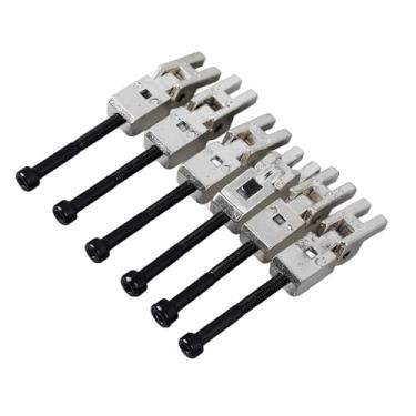 Imagem de Selim de ponte de guitarra elétrica de 6 unidades com substituição de parafuso de tremolo, de bloqueio duplo, desempenho estável (SILVER)