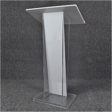 Imagem de Púlpito De Acrílico Transparente, Suporte De Pódio De Informação De Conferee De Escritório Profissional Com Bancada De Leitura Larga, Pódio De Palestra De Igreja De Casamento, D