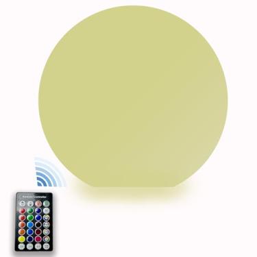 Imagem de OUSCACH Luz noturna LED, 16 cores com controle remoto IP68, luzes de LED à prova d'água, recarregável e regulável, portátil, flutuante, sem fio, lâmpada de esfera de 15 cm para banheira de