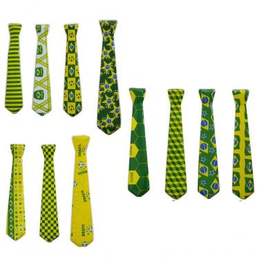 Imagem de Gravata Brasil Kit 36 Unid Carnaval Copa Do Mundo Jogo