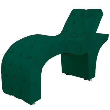 Imagem de Maca Estofada Capitone Reclinável Julia Para Estetica Facial Sombrancelha E Cílios Suede Cor Verde Esmeralda