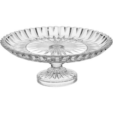 Imagem de Centro Mesa Decorativo Fruteira Com Pé Vidro 11x30x30cm