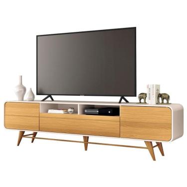 Imagem de Rack Bancada Para Sala época Off White Cinamomo - Hb Móveis