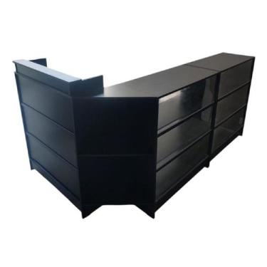 Imagem de Balcão Caixa E Vitrine 100% Mdf Preto - Suprema Móveis
