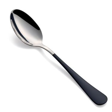 Imagem de Onlycooker Conjunto De Colheres Jantar Com 24 Peças, Colher Talheres Cabo Preto, Aço Inoxidável 18/0, Grande, Conjuntos Sobremesas 7,3 Polegadas, Mesa Acabamento Espelhado, Lavável Na Máquina Lavar