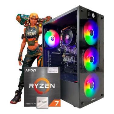 Imagem de Pc Gamer Computador Cpu Ryzen 7 5700G / SSD 500GB M.2 NVMe / 16GB Memória Ram DDR4 3200MHz / Radeon Vega 8 / Fonte 550W Bivolt/Windows 11 Pro
