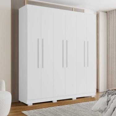Imagem de Guarda Roupa Casal 2m 6 Portas 4 Gavetas Porto Bello Branco - Rud Rack