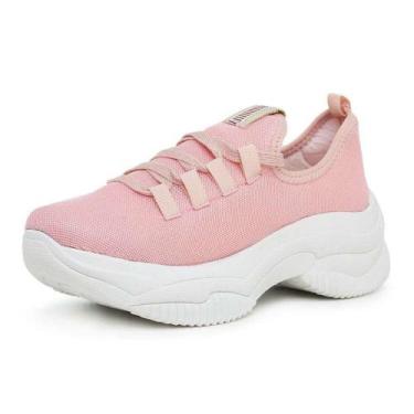 Imagem de Tênis Feminino Casual Sola Alta Sneaker Ortopédico Macio Confortável R
