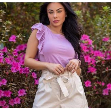 Imagem de Blusa babado manga curta viscolaycra - filo modas, Rose, P