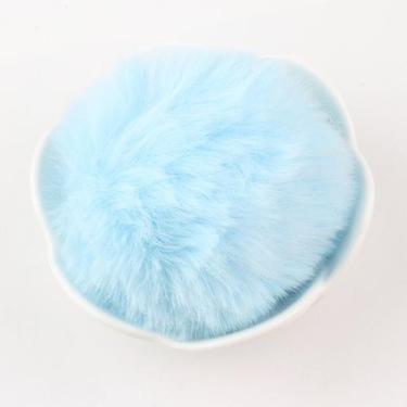 Imagem de Bolinha Pelúcia Pompom 8cm Azul Bebê com Elástico em Poliéster - unida