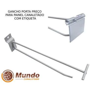 Imagem de Gancho porta preço 30cm + etiqueta pvc 55x45mm 50pcs - MUNDO CANALETAD