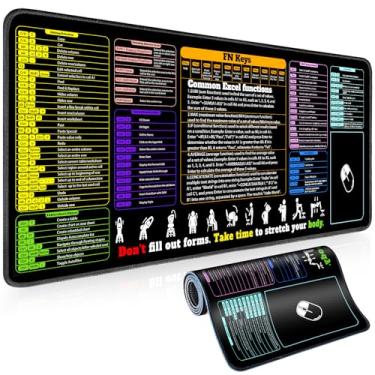 Imagem de Tapete de mesa Excel, tapete de mouse impermeável, contém 9 módulos principais de funções do Excel e funções comuns, mouse pad grande GG para jogos | Tapete de teclado de escritório para PC | Borda