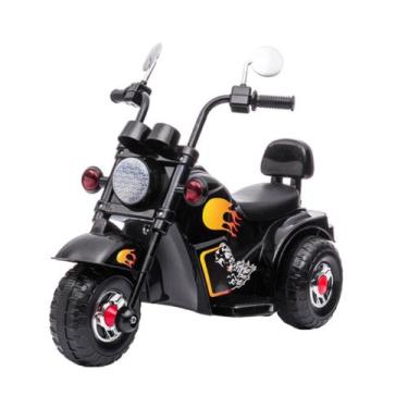 Imagem de Moto Motinha Elétrica Infantil Tipo Harley Bateria 6 V Preta - Mimo St