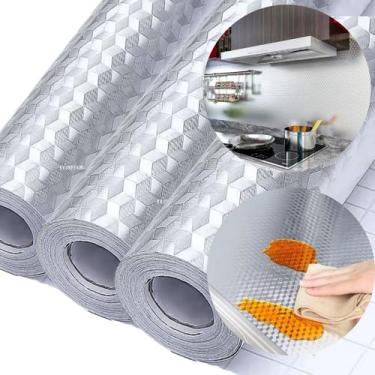 Imagem de 3 Papel Adesivo Lavável Forro Cozinha Armário Total 15 Metros - Fribur