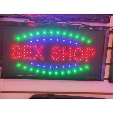 Imagem de Painel led letreiro placa Luminoso escrito Sex shop - Telintec, 110V
