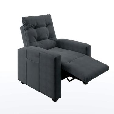 Imagem de Poltrona Reclinável Elétrica Titano Veludo Cinza - Modern