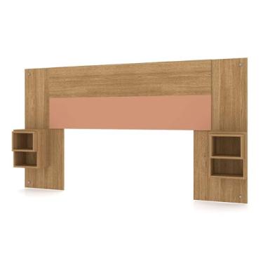 Imagem de Cabeceira Painel Casal Regulável com Mesas de Apoio Luxo Nature/Camarim - Pallazio