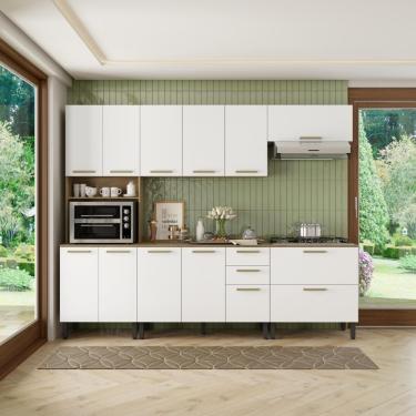 Imagem de Cozinha Completa Em Mdp C/ Tampo 3 Gav Axé Bertolini - Branco Branco