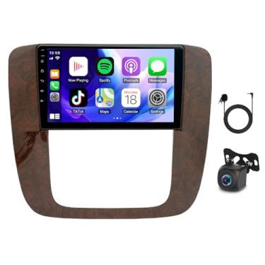 Imagem de Rádio estéreo automotivo 4 + 64 G para Chevrolet Silverado Avalanche GMC Sierra Yukon Savana 2007-2014, tela sensível ao toque de 9 polegadas, Android 14, rádio veicular com câmera sem fio CarPlay