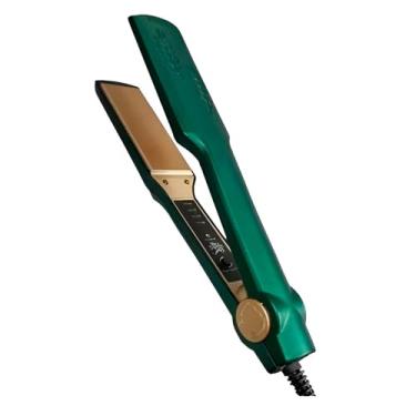 Imagem de Prancha Chapinha de Cerâmica 110V 45W Profissional com Controle de Temperatura - Chapa Alisadora para Cabelo Verde
