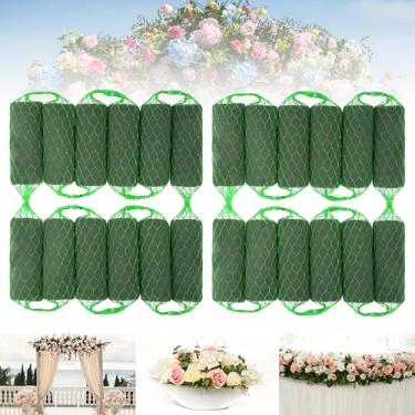 Imagem de Elcoho 24 peças de guirlanda de espuma floral, kit de blocos de esponja de flor de 4,8 m, suporte de flores absorventes para arranjo de flores frescas e secas tijolos de espuma floral para decoração