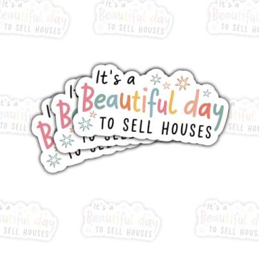 Imagem de 3 adesivos It's a Beautiful Day to Sell Houses – Decalques motivacionais de citação imobiliária para corretores de imóveis, vendedores domésticos – presentes para pessoas que amam vender casas para