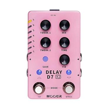 Imagem de Mooer Pedal Delay Digital D7 X2 | para Guitarra, 7 Tipos de Delay, Looper Integrado, Função Preset, Tap Tempo, True Bypass, Buffer Bypass, Carcaça de Metal Compacta