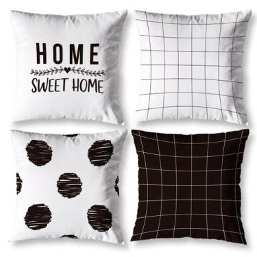 Imagem de Kit 4 Capa Almofada 40cm x 40cm Modernas Decorativas Estampadas Digita