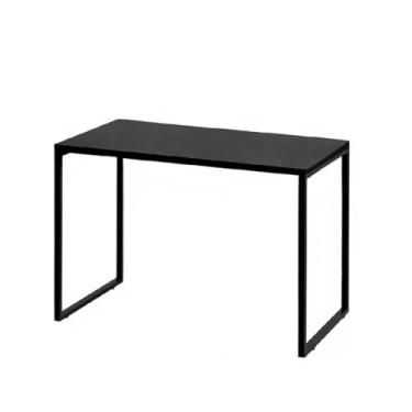 Imagem de Mesa Escrivaninha Loft Industrial Home Office Estudo 120 Pés de Ferro Canela/Preto/Branco (Preto)
