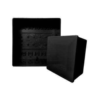 Imagem de KIT Caixa de Passagem Deep Box 15x15CM C/Conector Reto PVC 1POL (Preto)