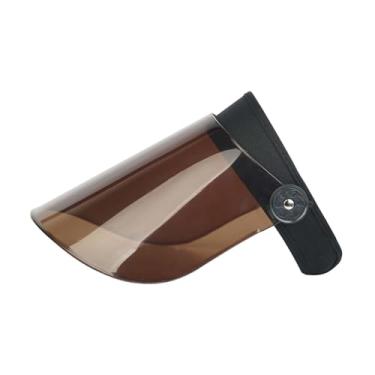 Imagem de KiBcsLic Chapéu com viseira solar, proteção facial completa, leve, estiloso, ajustável, ângulo, proteção solar para golfe, atividades ao ar livre, tênis, Marrom