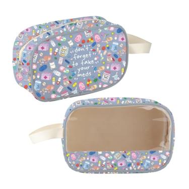 Imagem de CMNIM Bolsa organizadora de medicamentos transparentes Don't Forget to Take Your Meds, presente para mulheres, pacientes, medicamentos, Bolsa de medicamentos 2582