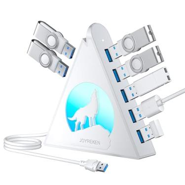 Imagem de Hub USB de 7 portas, hub JoyReken USB 3.0 com cabo longo de 6 m, hub de extensão USB vertical para laptop, MacBook, pen drive, XPS, PC, pen drive, console de jogos, impressora, câmera, teclado, mouse