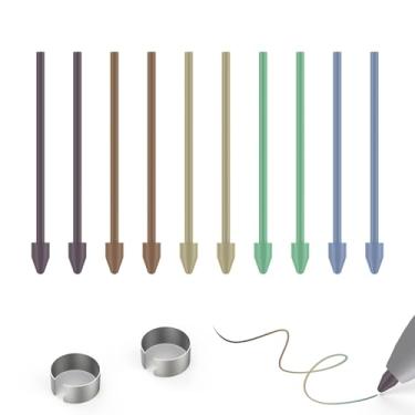 Imagem de Pontas coloridas de plástico/metal de substituição para Samsung Galaxy Tab S10/S9/S8/S7/S6 Series S Pen, celular S25/S24/S23/S22 Ultra S, pontas/pontas + clipe + caixa de armazenamento (10 cores