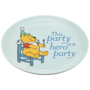 Imagem de Skater MPL19 Prato de melamina para pão, 7,5 polegadas (19 cm), fantasia de Ursinho Pooh da Disney, azul