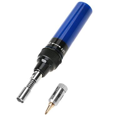 Imagem de Xixian Butane Solding Iron Pen do Tamanho de Bolso Portátil Leve e Conveniente Com Acabamento Fino e Excelente Qualidade para Solda de Precisão Com Temperatura Ajustável 450 ℃ Ferro de (Azul)