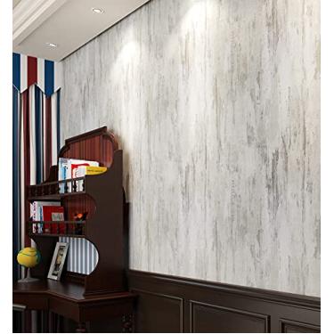 Imagem de FunStick Papel de parede de concreto texturizado bege para paredes de quarto, papel de contato de bancada de concreto impermeável autoadesivo vintage papel de parede de cimento para armários mesa