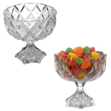 Imagem de Centro De Mesa Vidro Decoração Baleiro Com Pé 15,5x13,5cm - Majestic