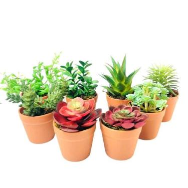Imagem de Arranjo de Suculenta Artificial Sortida Vaso Plástico Marrom - Decor A