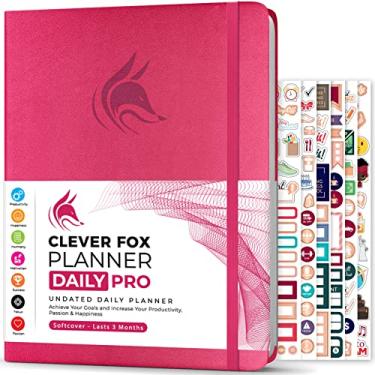 Imagem de Clever Fox Planner Daily Pro – 21,5 x 28 cm Tamanho A4 Planejador de vida diária e diário de gratidão para aumentar a produtividade, gerenciamento de tempo e atingir seus objetivos - sem data - dura 3